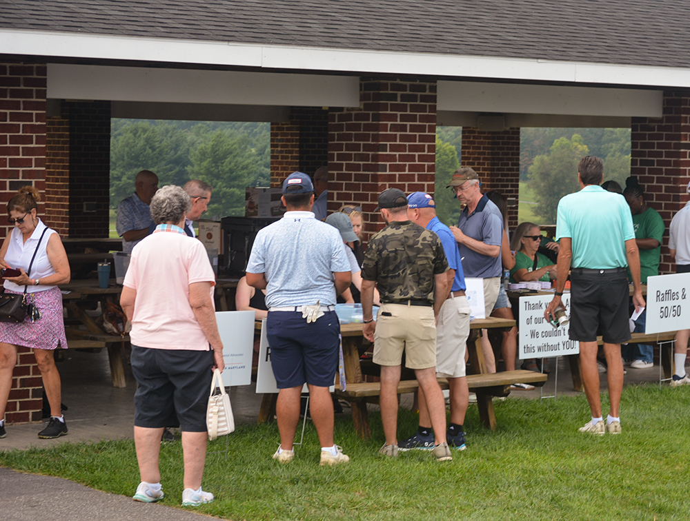 Golf players register for the 4th Annual CASA of Western Maryland Golf Tournament in August 2026 at Black Rock Golf Course.