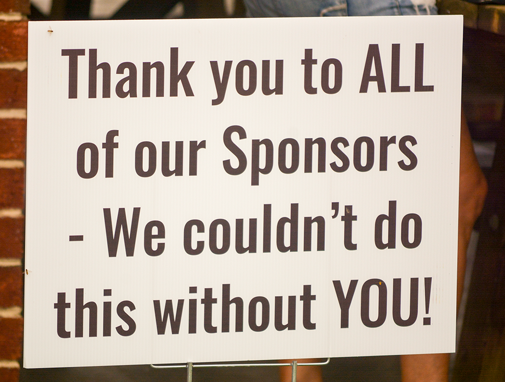 Sponsor sign at the 4th Annual CASA of Western Maryland Golf Tournament in August 2026 at Black Rock Golf Course.
