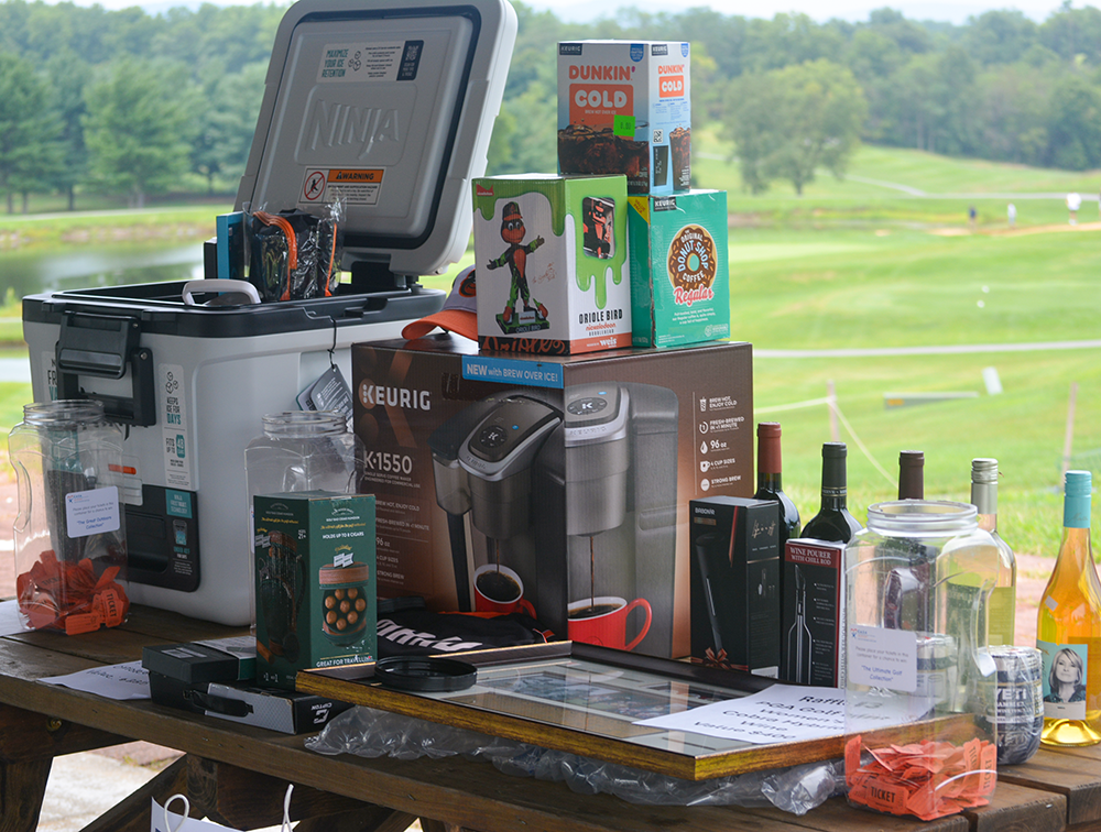 Prizes and giveaways at the 4th Annual CASA of Western Maryland Golf Tournament in August 2026 at Black Rock Golf Course.