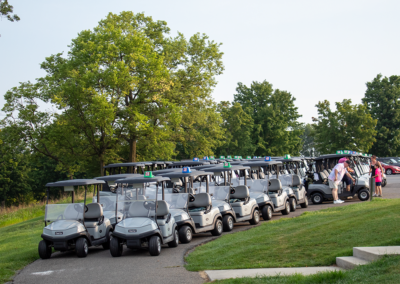 Golf carts at the 4th Annual CASA of Western Maryland Golf Tournament in August 2026 at Black Rock Golf Course.
