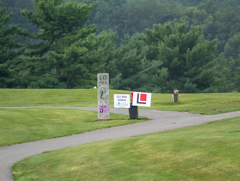 Sponsor sign at the 4th Annual CASA of Western Maryland Golf Tournament in August 2026 at Black Rock Golf Course.