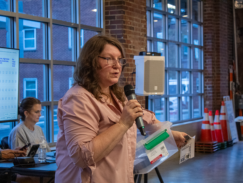 CASA of Western Maryland BOD Vice President addresses crowd at the 2nd Annual Fall Bingo Blitz in October 2026.